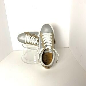 Reef Lay Day Dawn Silver Gold Metallic Leather Low Top Sneakers Womens 8.5